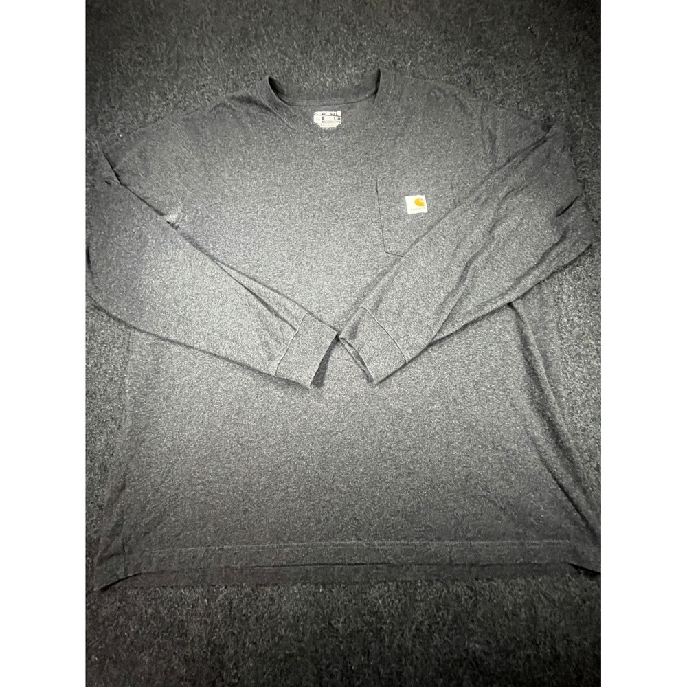 Carhartt Pocket T-Shirt Men's 2XL Gray Heather Relaxed Fit Heavyweight Crew Neck